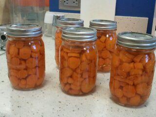 carrots canned in glass jars
