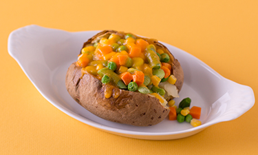 Baked Potato with Cheesy Vegetables