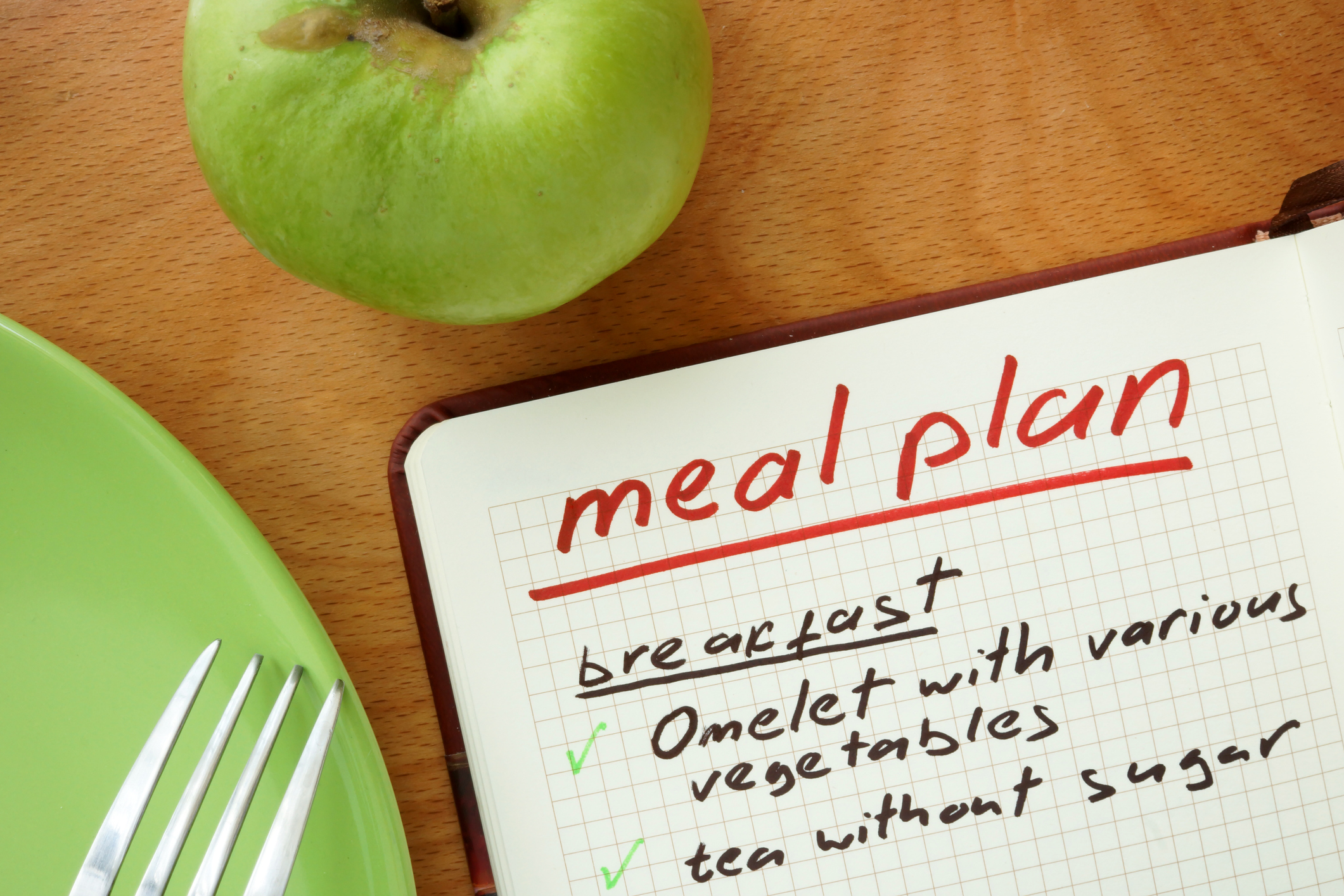 handwritten meal plan