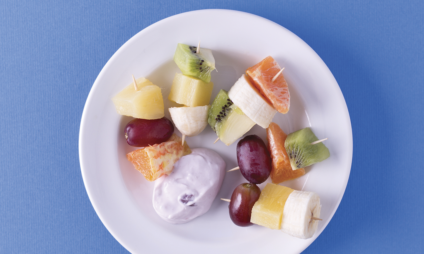 Fruit Kabobs and yogurt dip